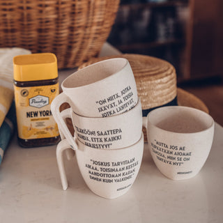 Moomin by Skandino® PaussiCup Finnish Quote Mugs – 4-Piece Mug Set